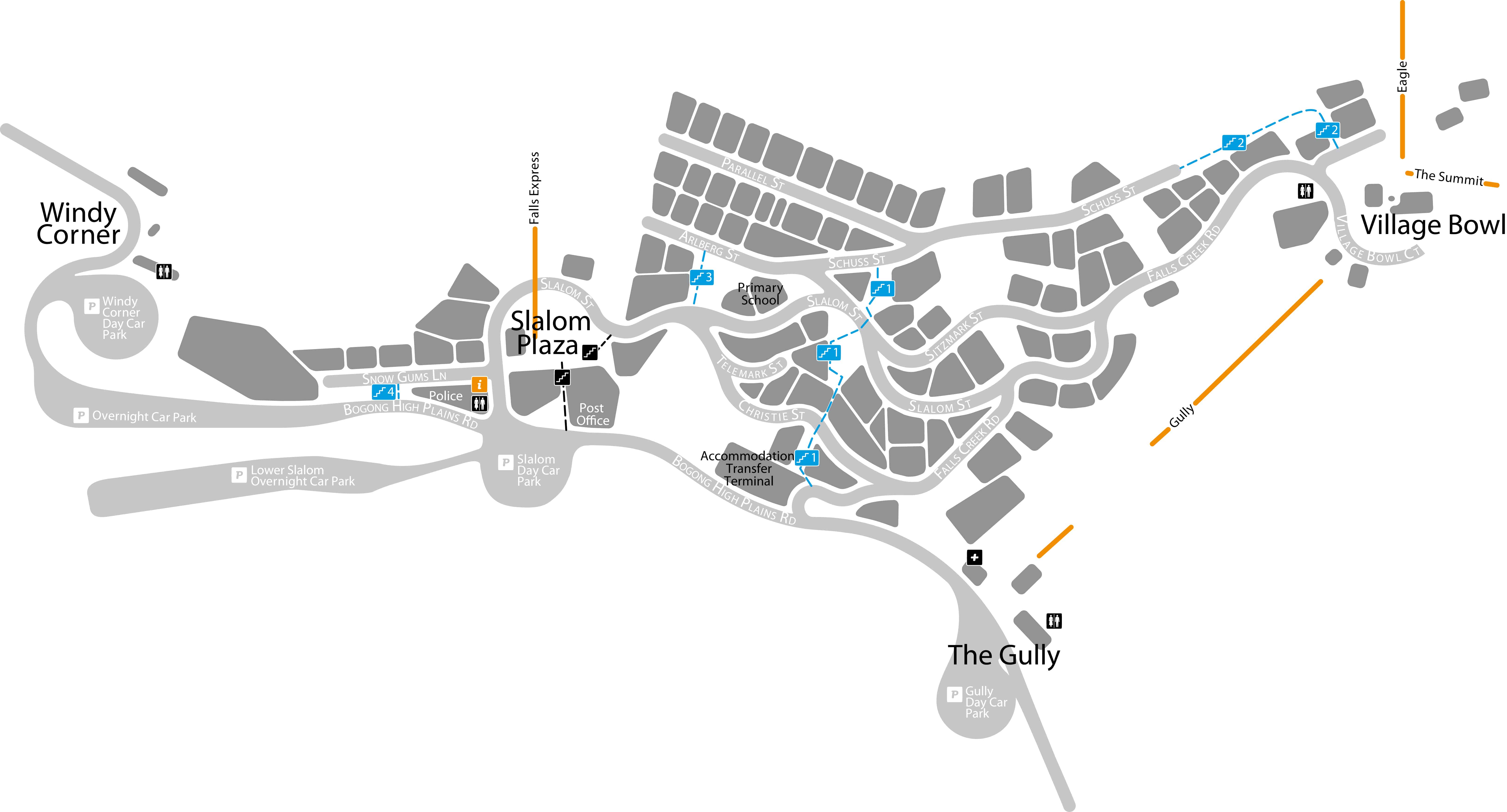 Map-FallsVillage-FallsCreek-16x9 Falls Creek, Fast Track Walkways