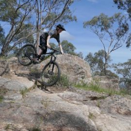 Downhill mountain biker