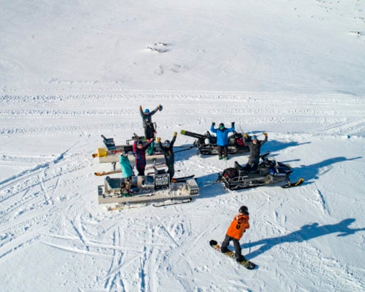 Copy of drone image snowmobile tours by Jezzalanko Creative