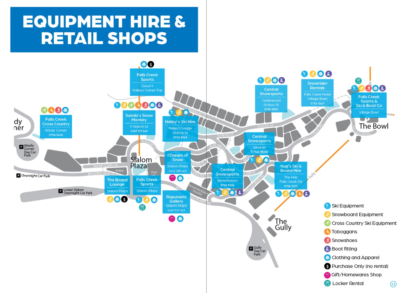 Equipment Hire & Retail Shops Map