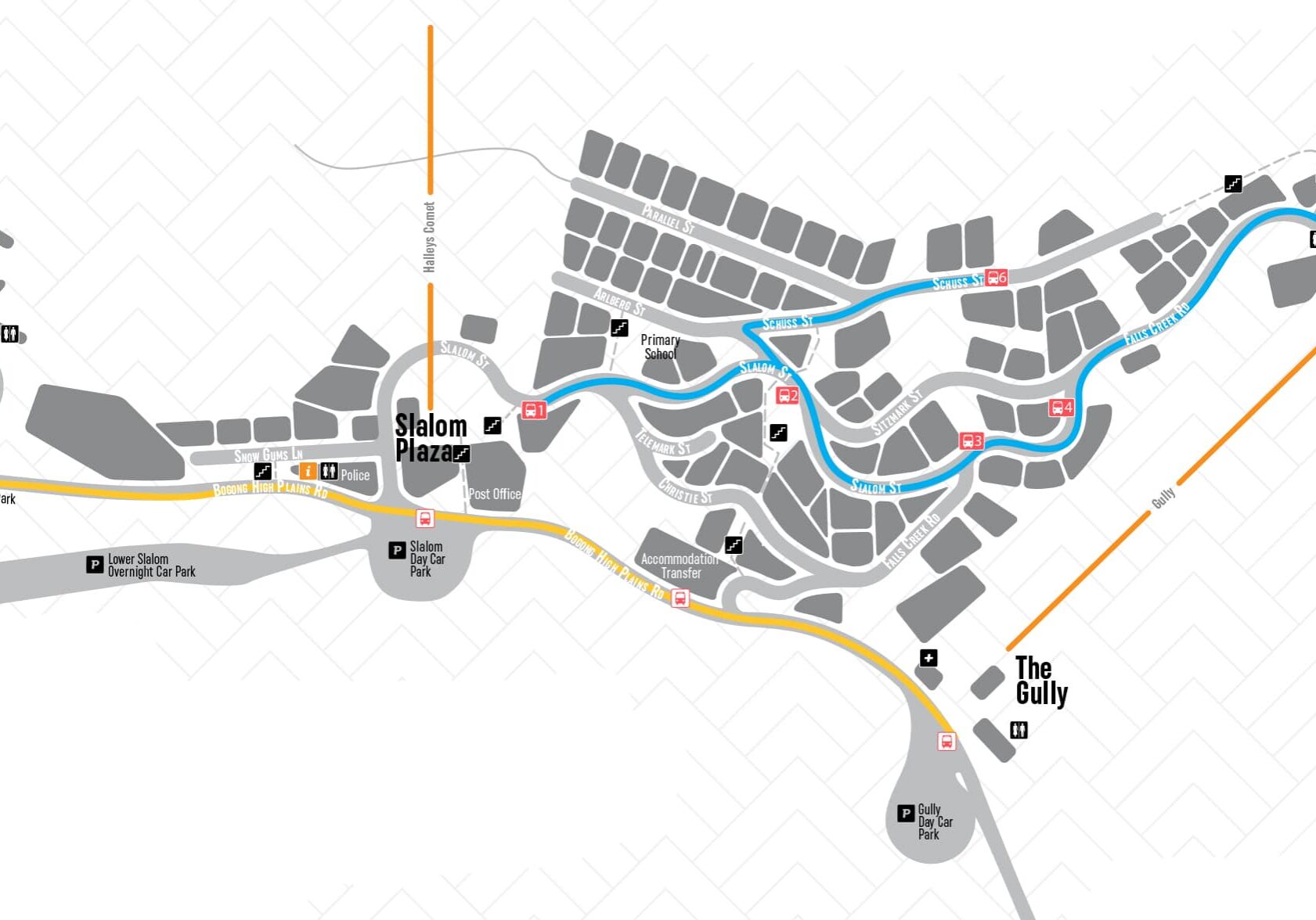 Falls Creek Village Shuttle Route